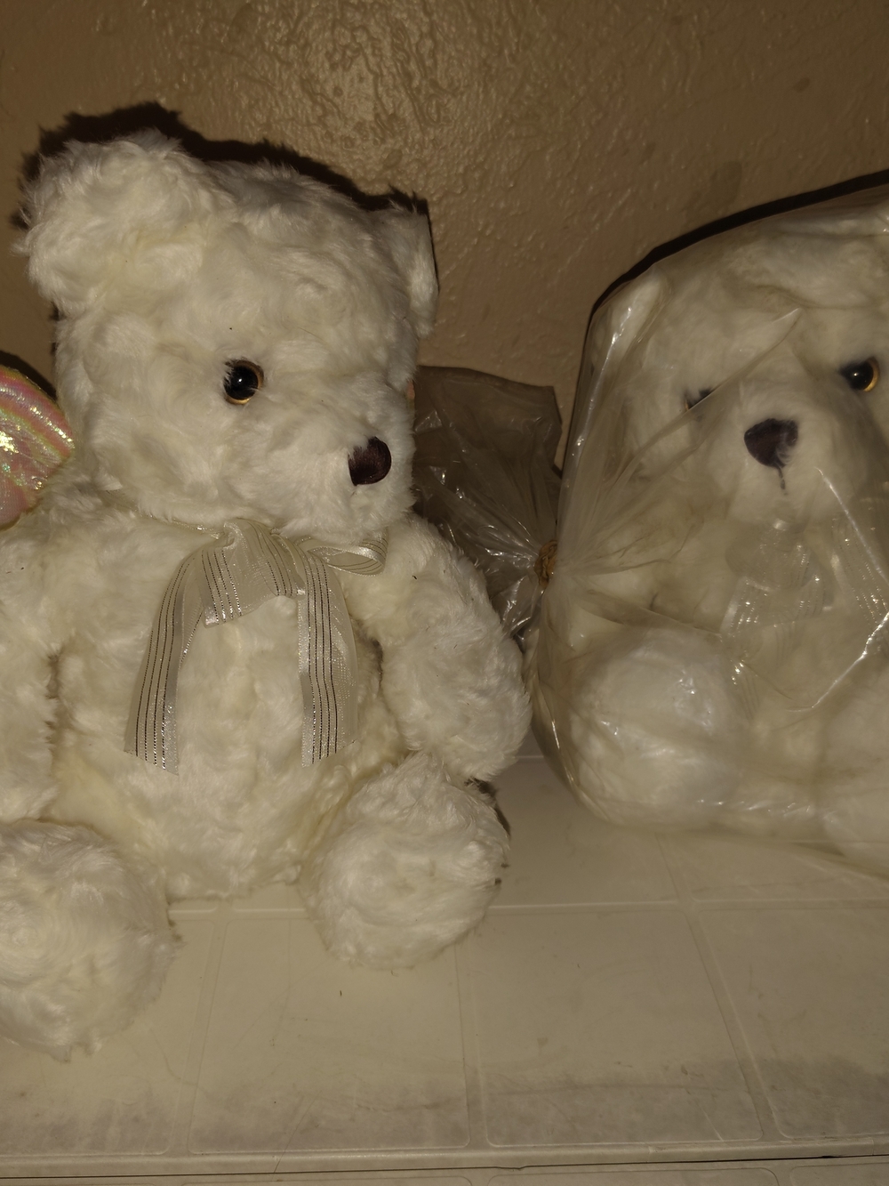 2 Avon Plush Singing White Angel Teddy Bear